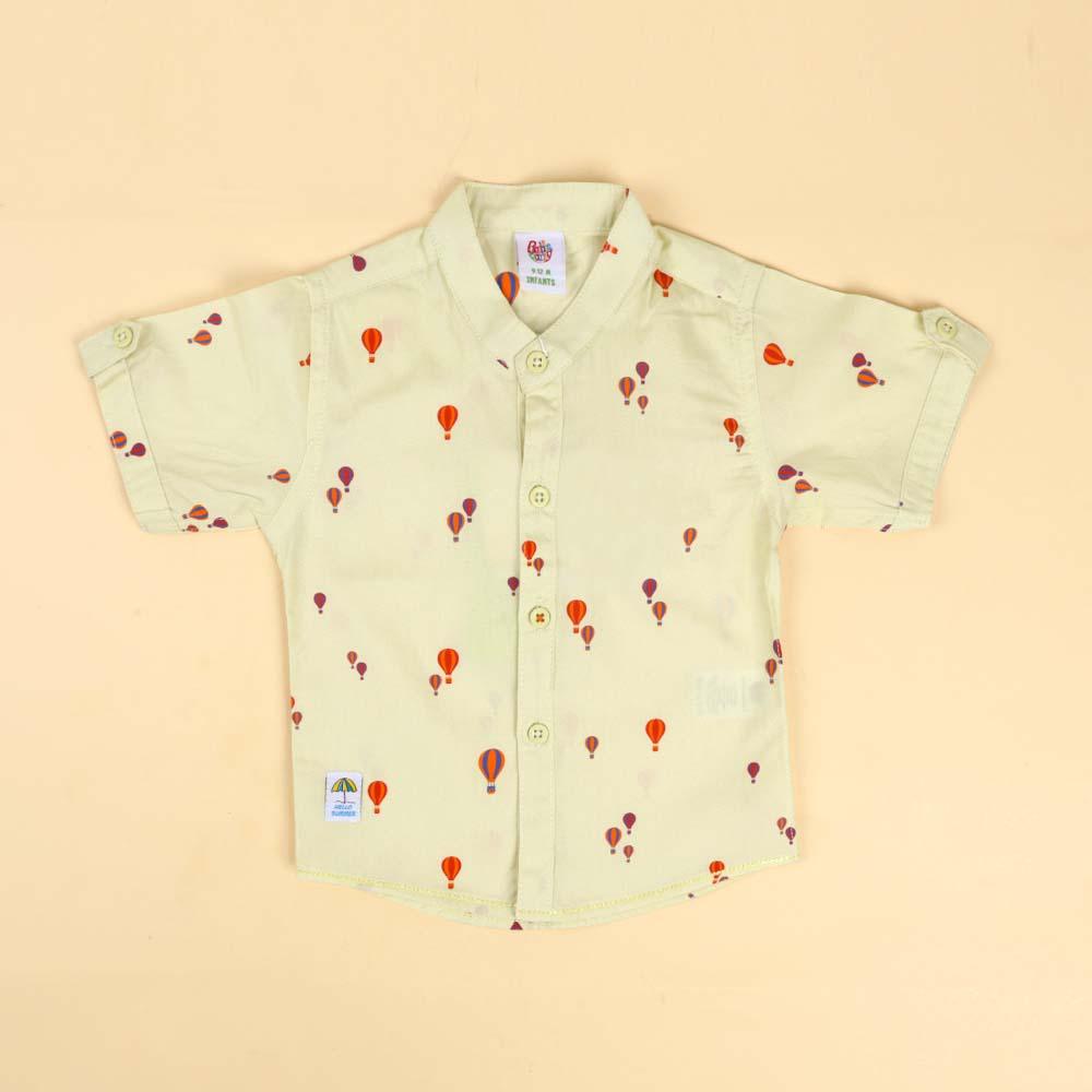 Air Balloon Casual Shirt For Boys - Lime (BTS-034)